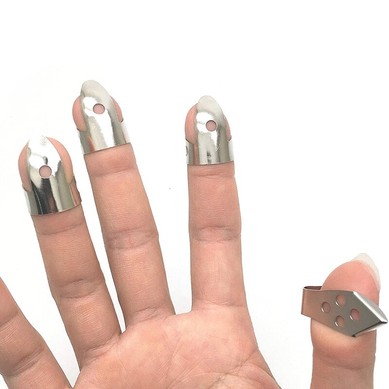 4 Uds púas de guitarra de dedo pulgar de Metal púas de guitarra de acero inoxidable para guitarra acústica, Banjo, ukelele