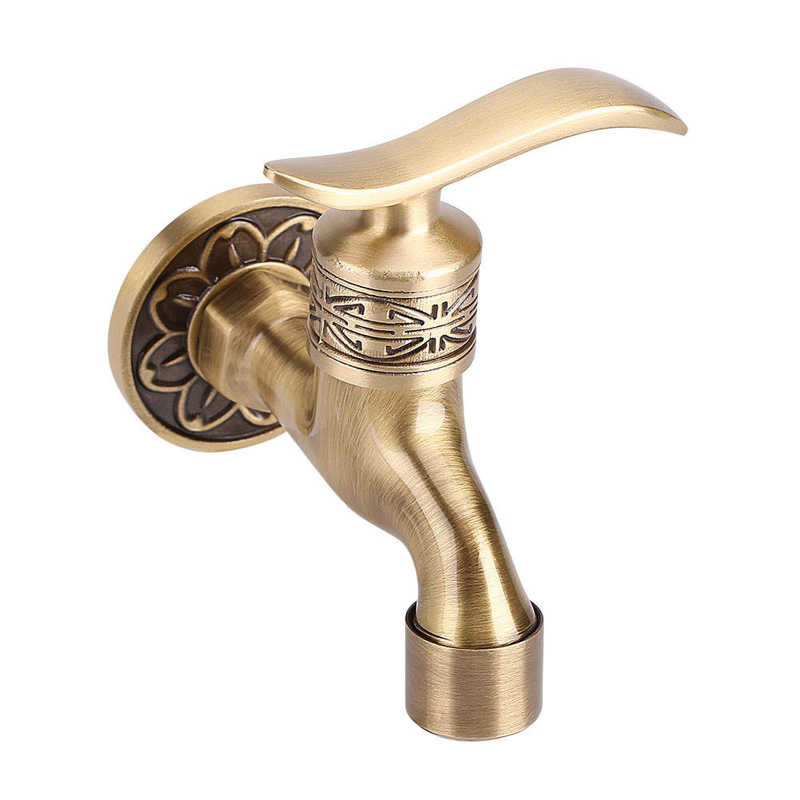 Antique Style Brass Washing Machine Faucet Wall Mount Laundry Cold Water Tap Bathroom Use Water Faucet Tool