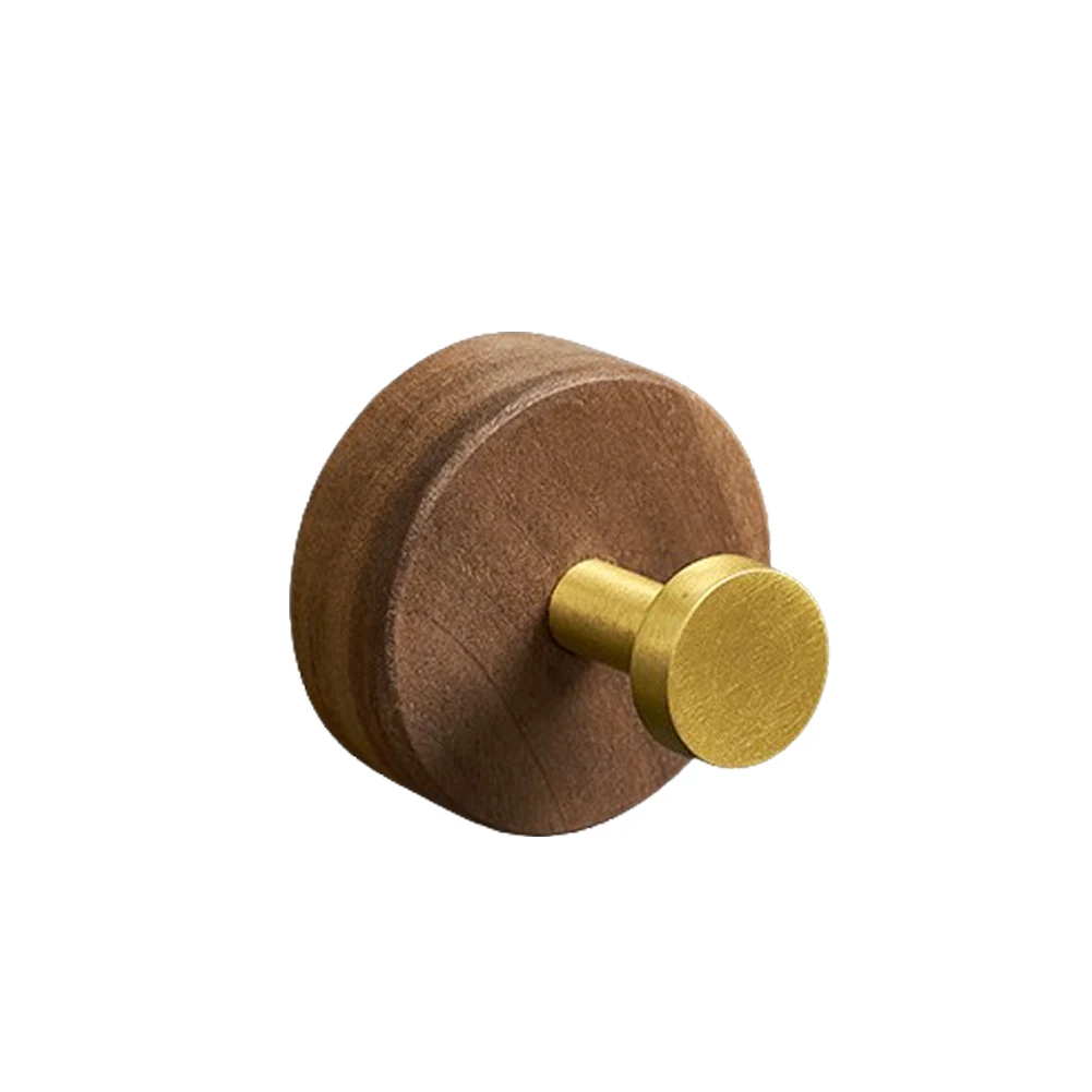 Wall Walnut Wood Hooks Self-adhesive Key Towel Hanger Rack Bathroom Robe Hangers Towel Coat Storage Holder Kitchen Hooks: Dark Khaki
