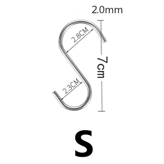 5/10Pcs S Shaped Hooks Metal S Shaped Hooks S Hook Stainless Steel Multifunctional Sundries Storage Hangers Holder Hooks & Ra: XL / Bronze