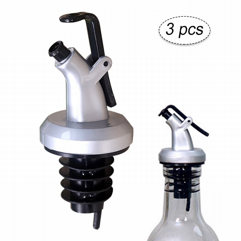 3Pcs Olijfolie Spuit Azijn Flessen Kan Abs Lock Plug Seal Lekvrije Food Grade Plastic Fles Olie nozzle: Default Title