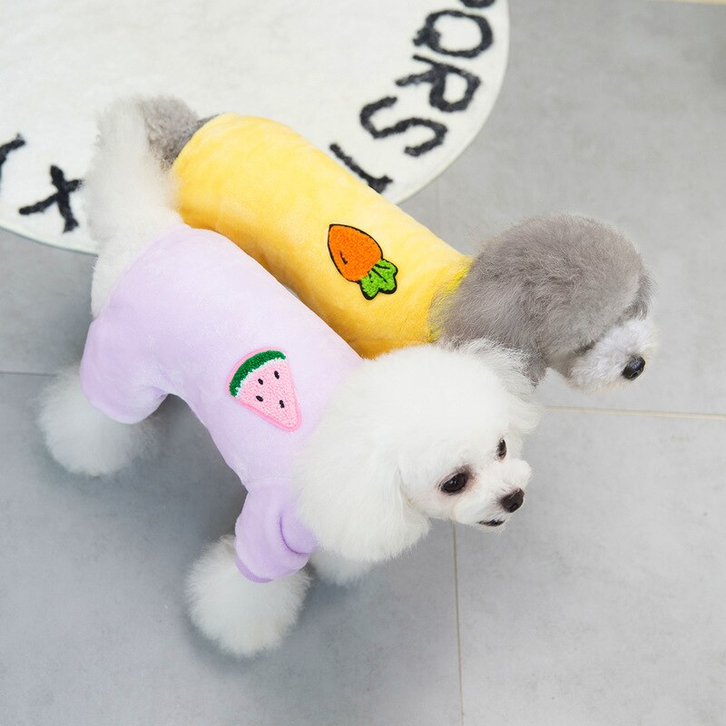 Macacão de cachorro de lã macia, quente, pijama de inverno, roupas de cachorro, pijama para cachorro