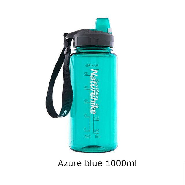Naturehike Sports Bottle Portable 750-1000ml Wide Mouth Water Kettle Large Capacity Cycling Bottle Convenient: Lake Blue-1000ml