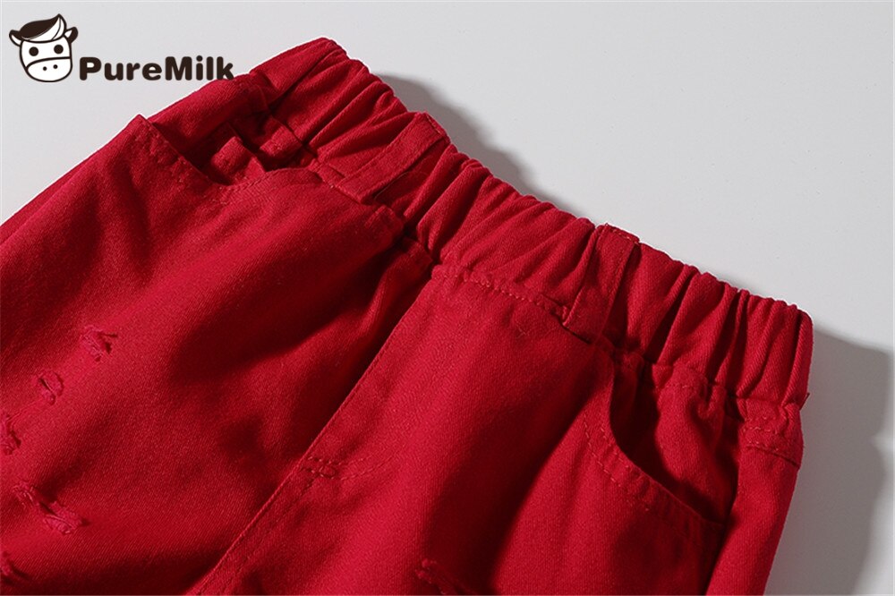 PureMilk Newborn Baby Clothes Letter Printed Shirts With Pants 2PCS/SET With Free Bow Baby Clothing Set