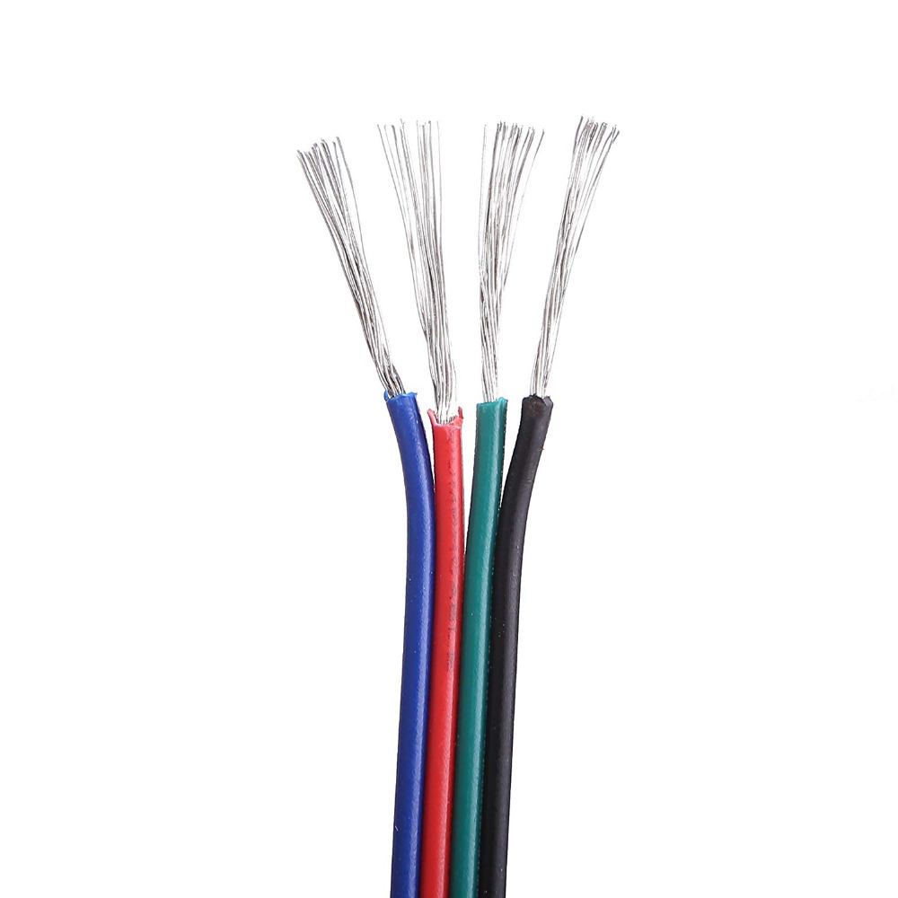 18 20 22 AWG 4Pin RGB Wire Extension Cable with Spool, Led Lights Strip Extend Cords for 5050 3528