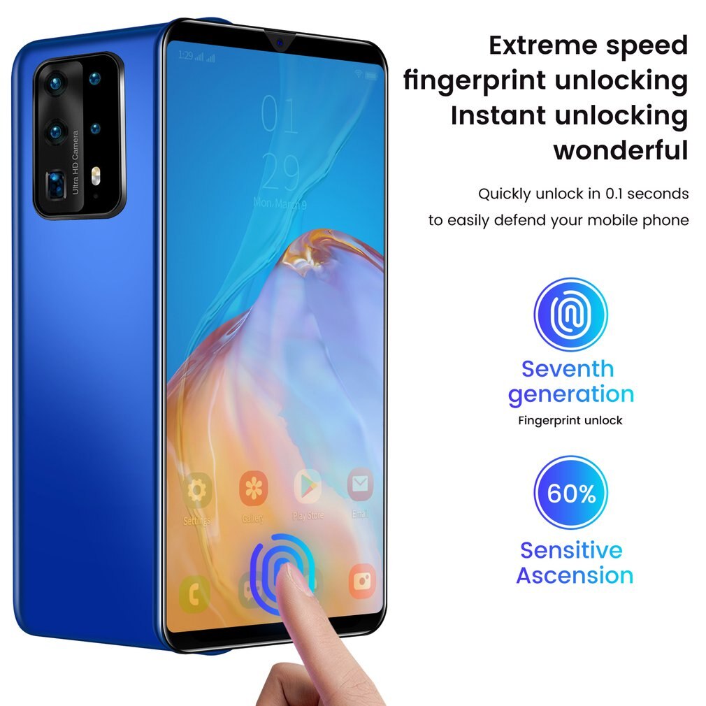 P45 Pro + 6.1 pollici per smartphone 1 + 8g Android smart phone ultra-sottile grande schermo a schermo intero frequenza doppia scheda dual standby