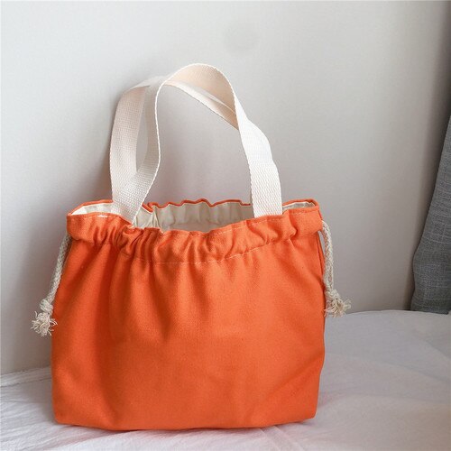 Trekkoord Tassen Vrouwen Casual Solid Canvas Handtassen Pouch Mini Draagbare Schouder Purse Koreaanse Stijl Ulzzang Vintage Harajuku Chic: 10