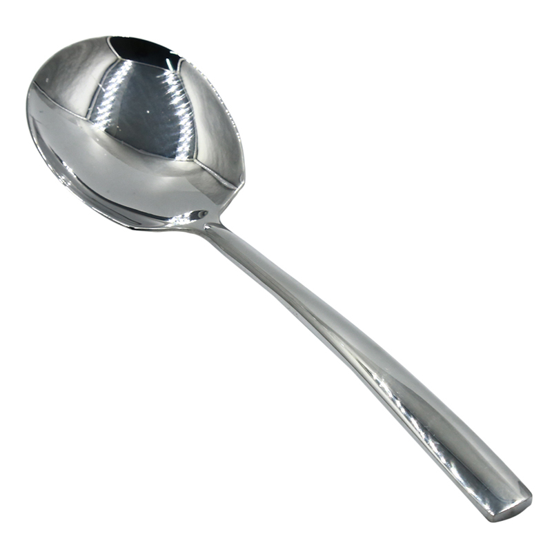 Cuillère à dîner en acier inoxydable | Grande cuillère de service pour Buffet, épaisseur ronde, soupe riz café Western Restaurant Bar cuillère publique