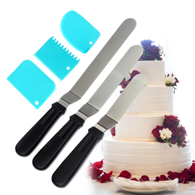 Professionele Rvs Cake Decorating Spatels, Icing Spatel set, bakken Tools (4 "-6"-8 "Blade)