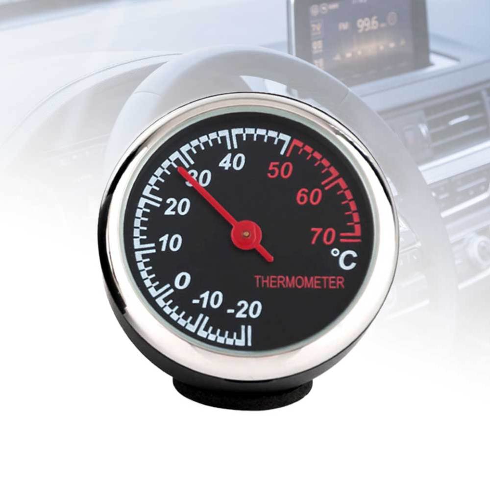 Elektronische autoklok, lichtgevende mechanische klok, thermometer, hygrometer, stalen kernwijzer voor auto (thermometer)
