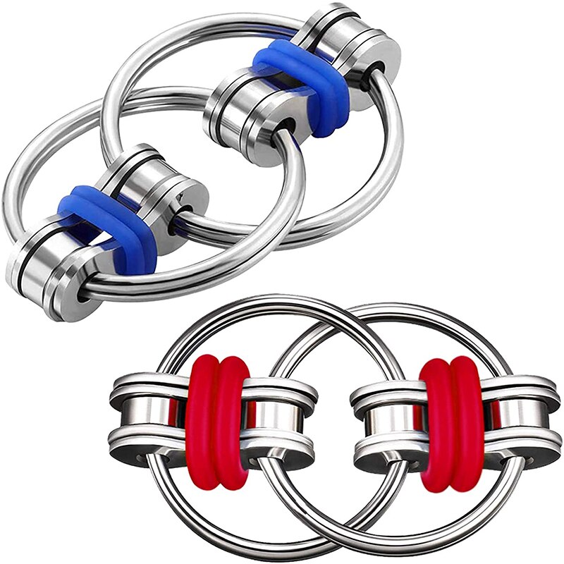 Metalen Puzzel Keten Fidget Speelgoed Voor Autisme Ketting Fidget Speelgoed Set Stress Verlichten Adhd Top Hand Spinner Sleutelhanger Zintuiglijke speelgoed