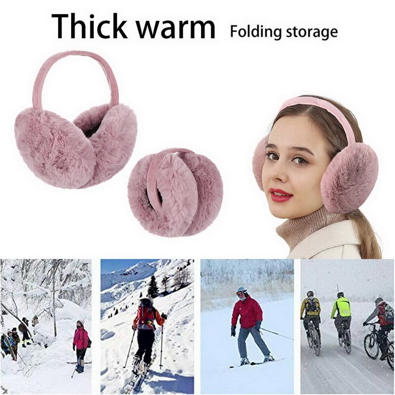 Vertvie-orejeras grandes y cálidas Unisex, orejeras clásicas de Color sólido para adultos y niños, orejera de piel cómoda para invierno