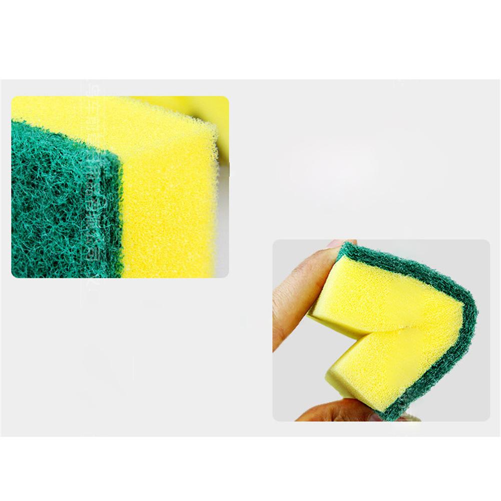 10PCS/Pack High-density Sponge Scouring Pad Kitchen Cleaning Cloth Dishwashing Brush