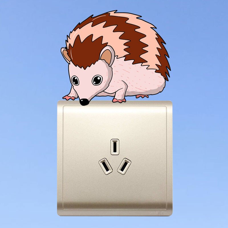 YOJA-beaux Stickers muraux en hérisson | Autocollants de décor avec interrupteur lumineux, Stickers Art Mural pour chambre de bébé 8SS1006