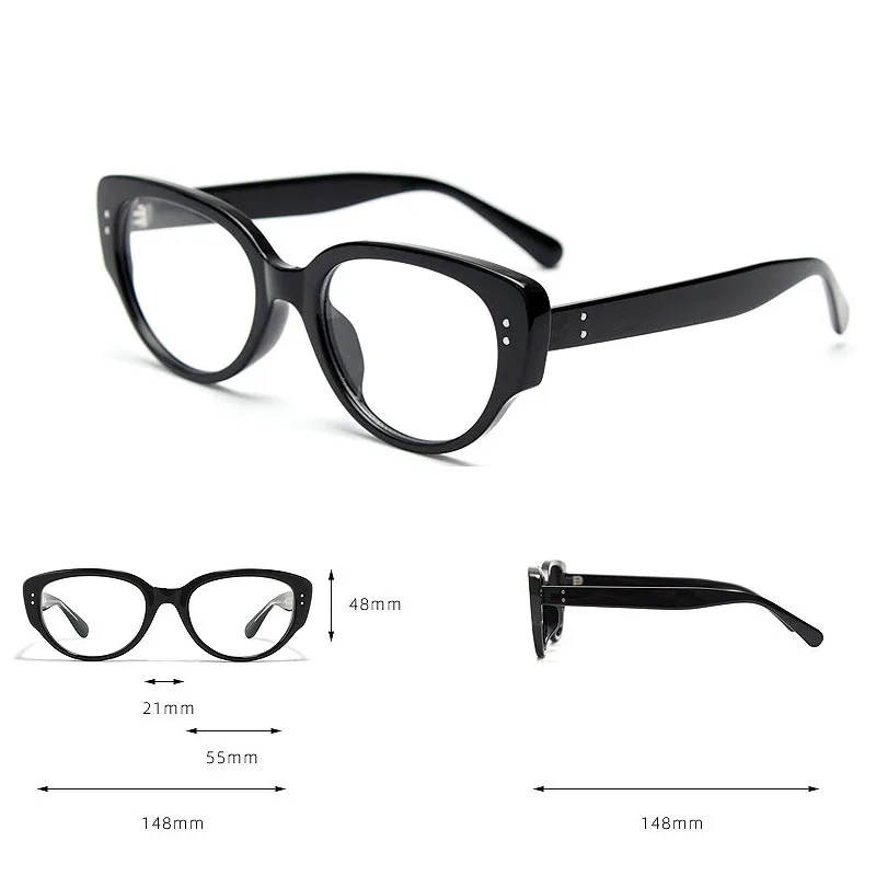 Gafas de miopía con acabado de ojo de gato de lujo, gafas graduadas Unisex para miopía, gafas antiluz azul con menos dioptrías