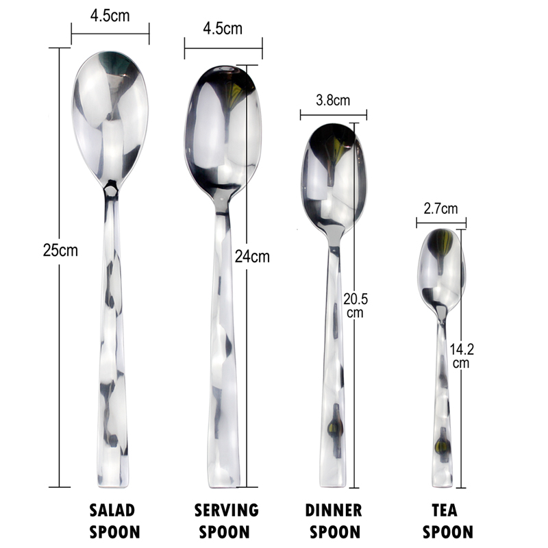 Multi-functional 11 Utensils Wave Style Cutlery Set Mirror Stainless Steel Salad Dinnerware Dishwasher Flatware For Kitchen Home: Free Combo 1