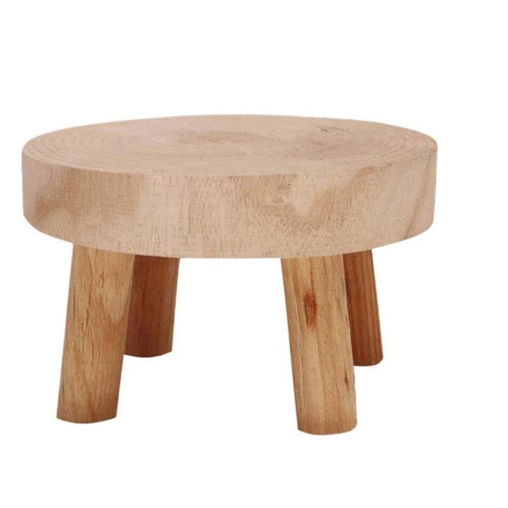 1 PCS Durable Plant Stand Shelf Wooden Stool Succulent Pot Holder For Living Room: Dark Khaki