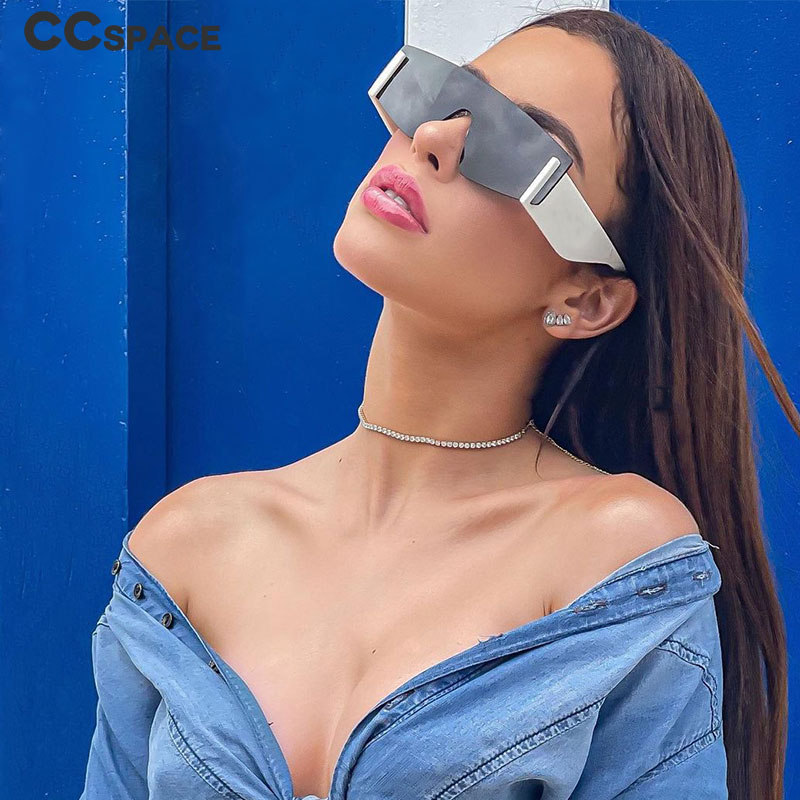 51117 übergroße eins Linse Marke Sonnenbrille Frauen quadratische Farben UV400 Jahrgang Männer Brille