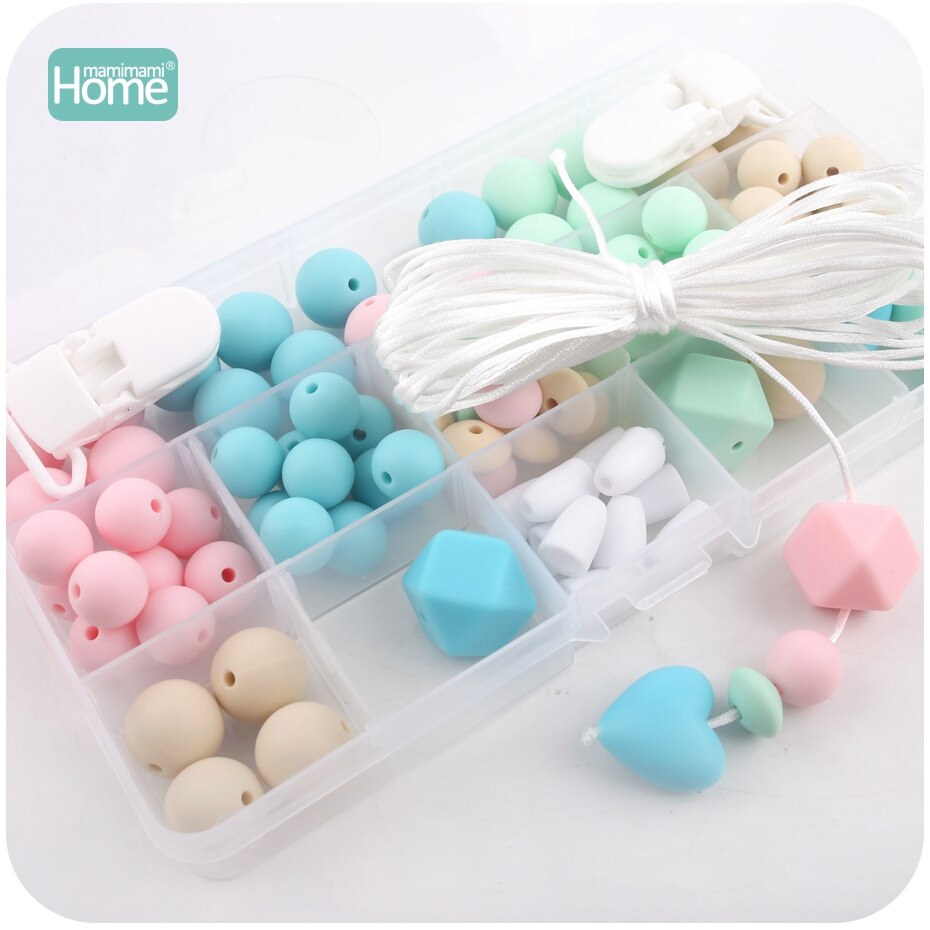 MamimamiHome Siliconen Hout Kralen Verpleging Ketting DIY Tandjes Kit Geometrische Hexagon Hout Kralen Tandjes Kettingen Baby Rammelaar