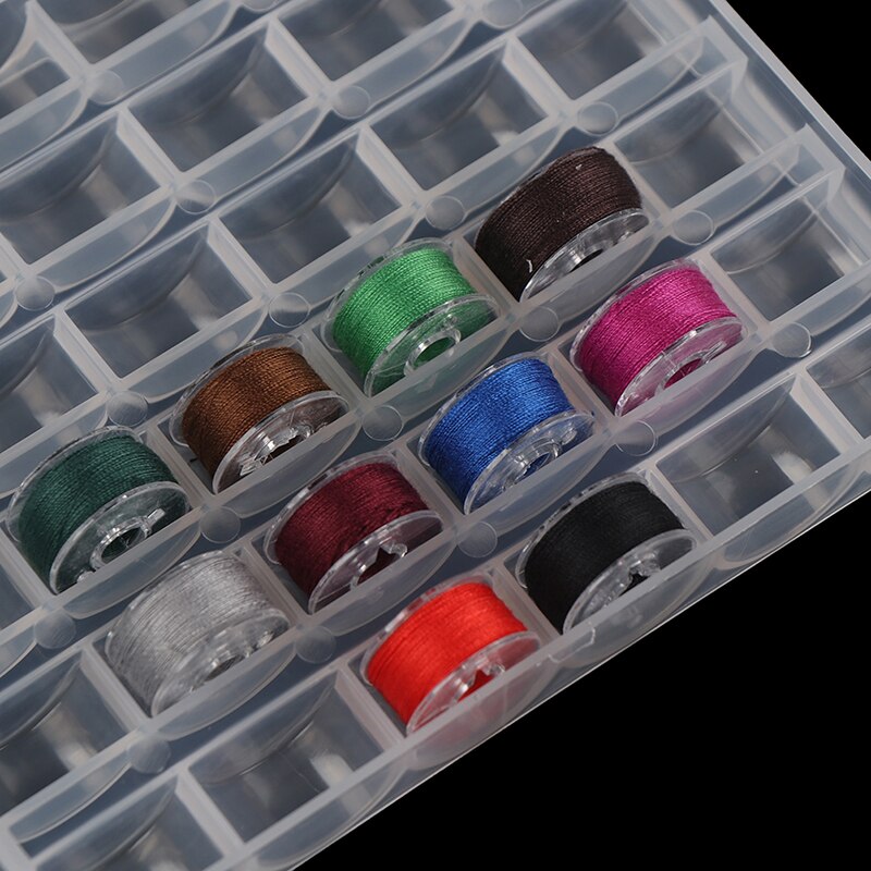 36 Spools Empty Bobbins Sewing Machine Bobbin Case Organizer Storage Plastic Box For Home Sewing Accessories Tool