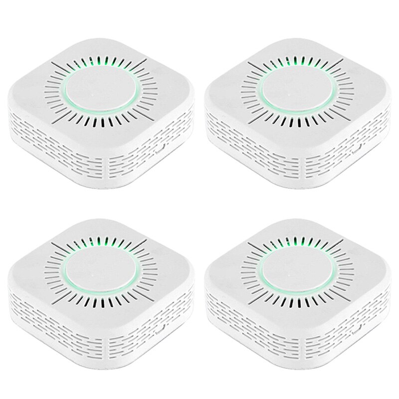 Tuya – détecteur de fumée alarme incendie, WiFi, Protection incendie, combinaison de maison de fumée, système de sécurité, pompiers, Smartlife: 4pcs