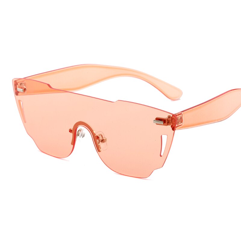 Oversized Randloze Zonnebril Vrouwen groen wit roze geel grote frameloze dames zonnebril retro festival bril