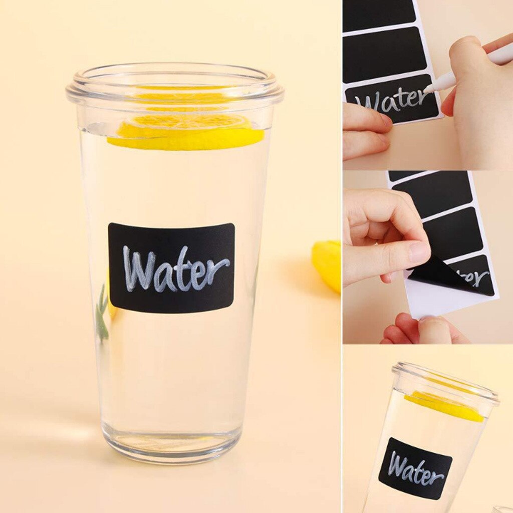 Post-it notes removable chalkboard for writing adhesive label homemade kitchen supplies suitable for spicing jar DIY mark#p3