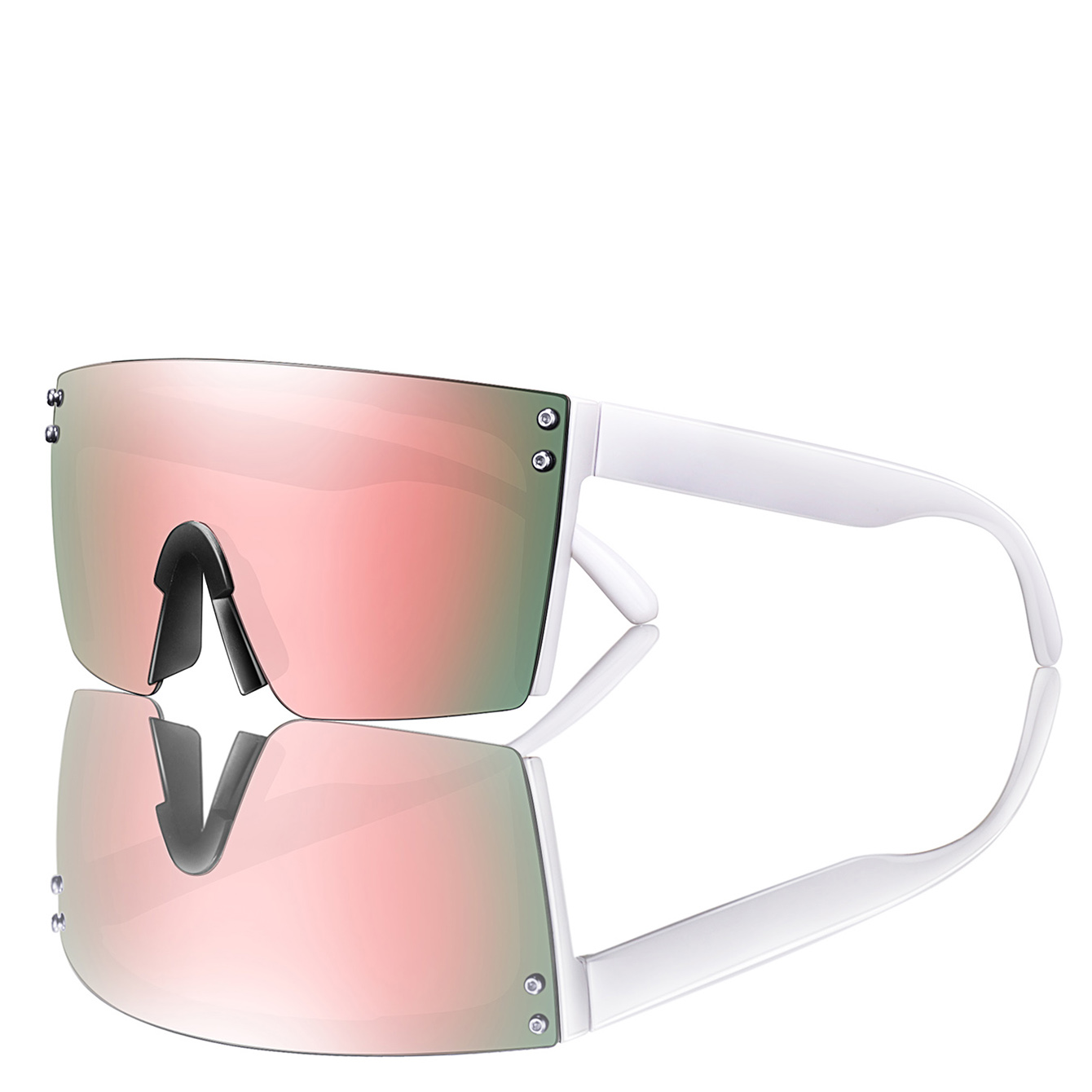 Gafas de sol de montura grande para motocicleta para hombre y mujer, lentes cuadradas a prueba de viento para exteriores, bicicleta de montaña, a la , Punk, UV400