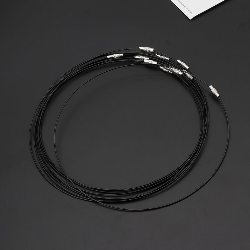10Pcs Stainless Steel Wire Choker Necklace Cord Rope with Brass Screw Clasp Necklace Choker Collar for DIY Jewelry Craft Making