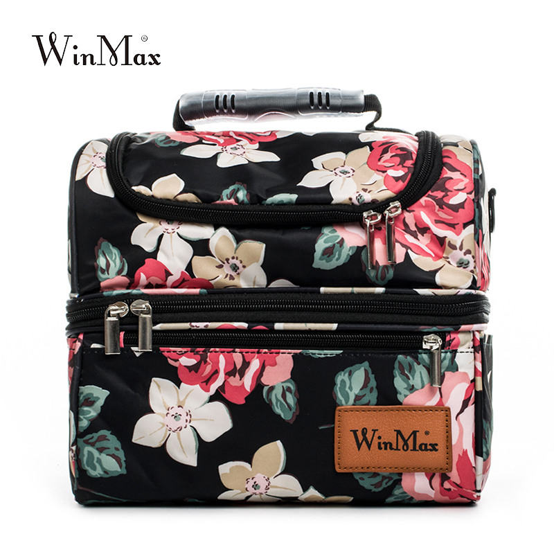 Lonchera térmica Winmax con aislamiento de aluminio, bolsa de nailon impermeable para Picnic, fruta, bolso grande, bolsa de nevera familiar: XWI3-007