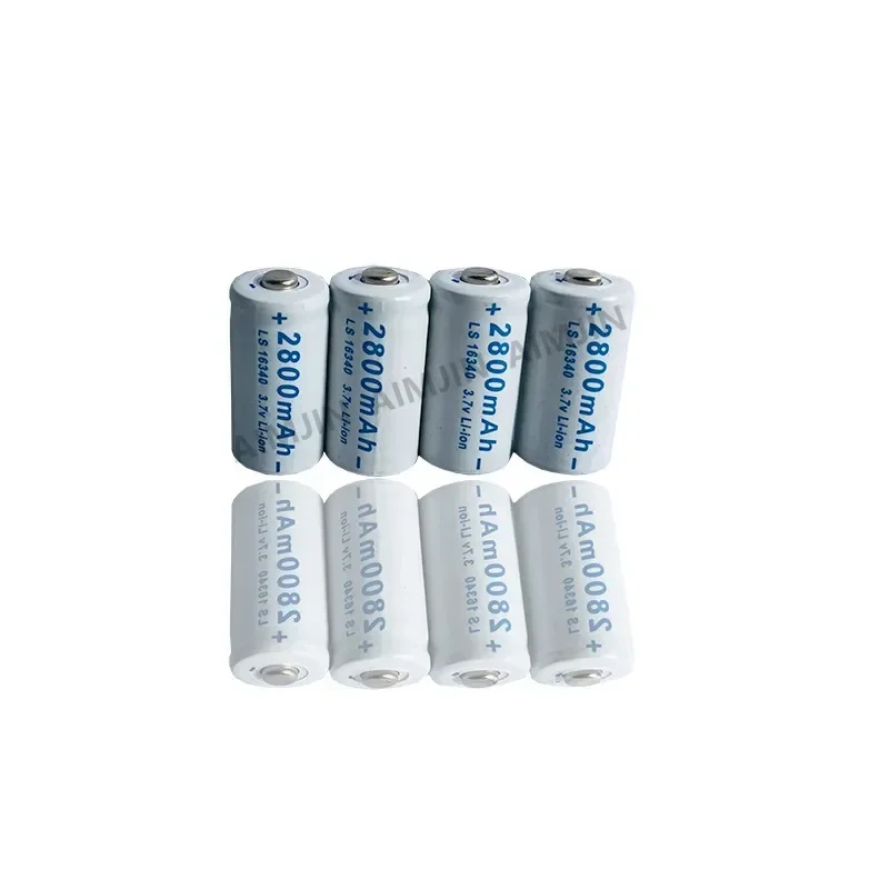 16340 genopladelige batterier,  cr123a batterier, 2800 mah , 3.7v li-ion med lcd dobbeltoplader, batteri, led-lommelygte, rejsevæglampe