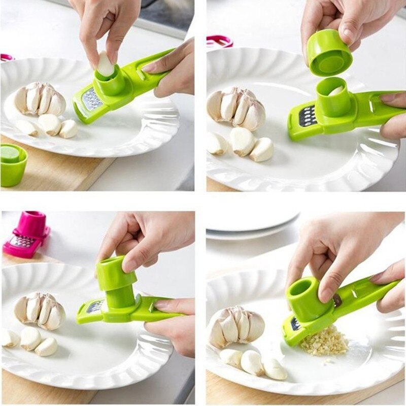 Stainless Steel PP Garlic Presses Microplaner Planer Kitchen Grater Grinder Ginger Cutter Candy Color Plastic Grinding Tool