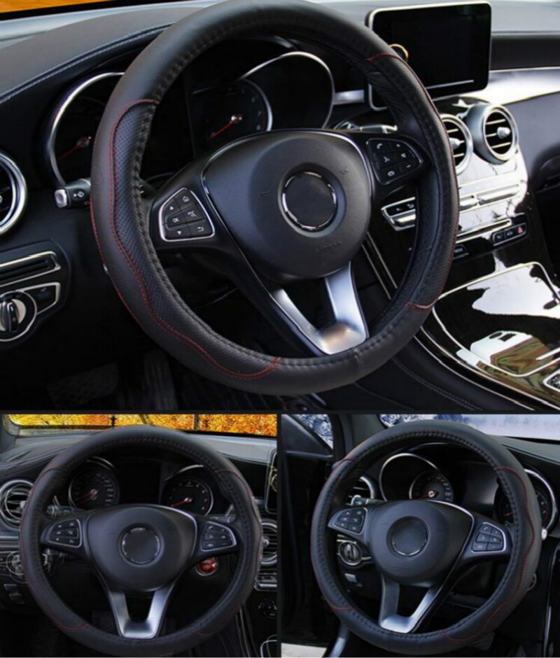 6 kleuren auto stuurhoes universeel volant vlecht op het stuurwiel antislip funda volante auto autostyling