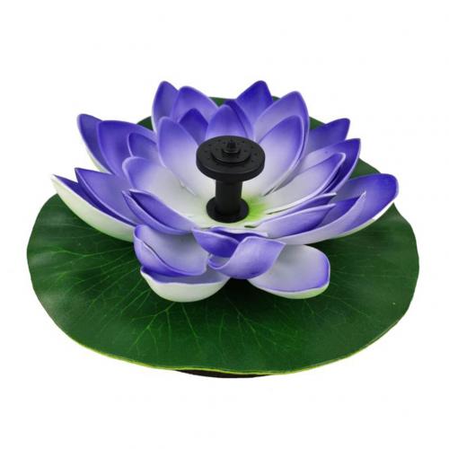 Solar Lotus Flower Fountain Water Pump Courtyard Landscape Garden Pond Decor so it can runs automatically, electricity needed.: Blue