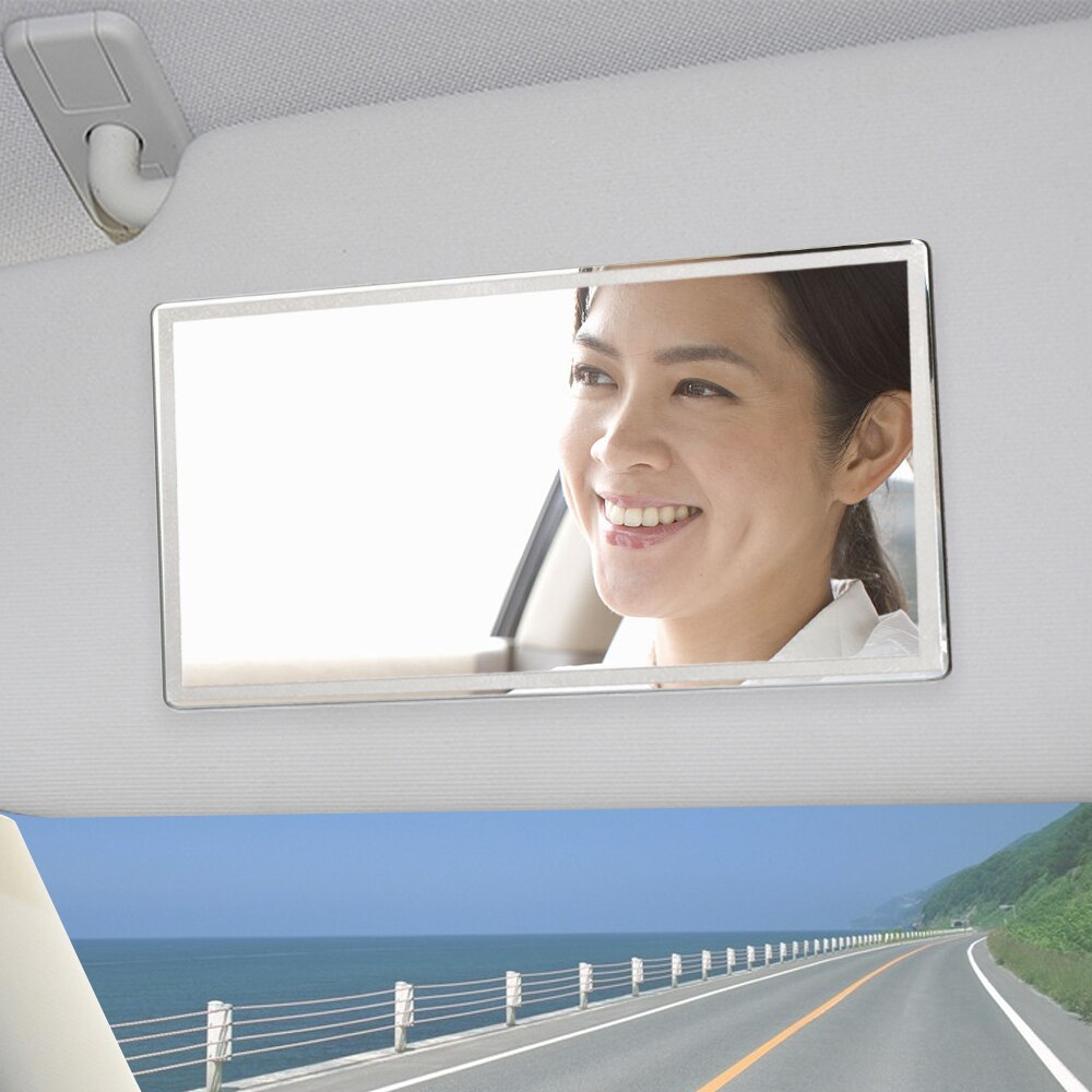 Universal Portable Car Makeup Mirror Stainless Steel Car Interior Mirror Auto Sun-Shading Visor HD Mirrors Car-styling