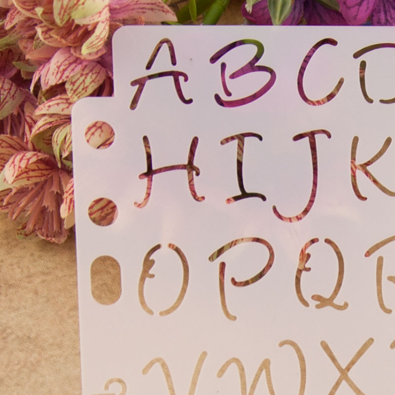 Plantillas de números con letras grandes para manualidades, plantilla de plástico hecha a mano para álbum de fotos, herramientas para pastel, decoración para diario, dibujo de pintura