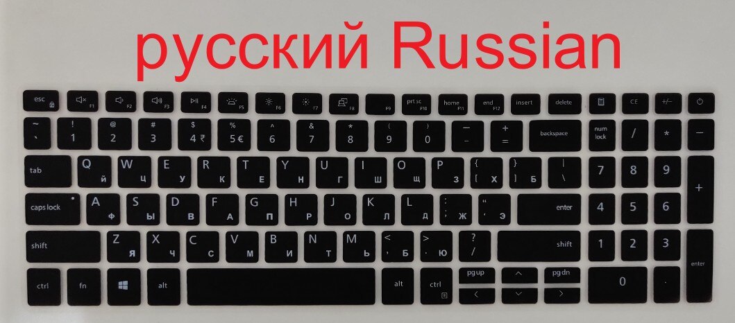 Laptop Keyboard Cover skin Protector for Dell Inspiron 15 5501 5508 5509 5584 5590 5593 5594 5598 Latitude 3500 3510: Russian Black