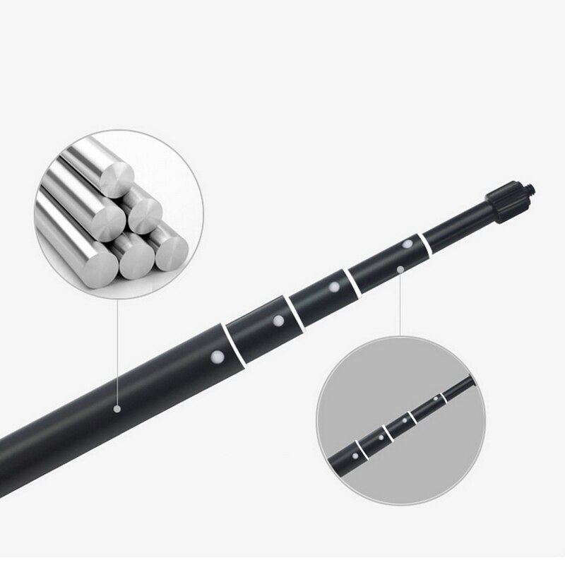 Palo de selfie de aleación de aluminio para Gopro, palo de extensión de 2m, monopié para Gopro Hero8 7 6 5 4 3 DJI Osmo, accesorios de cámara deportiva