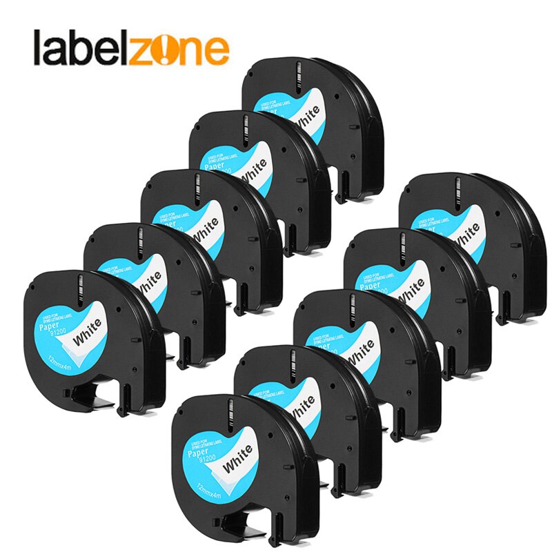 Dymo-LetraTag LT-100H fabricante de etiquetas portátil, Compatible con Letra Tag 91201 91200 12267 91202, adaptador de etiquetas 9V 2A, 12mm: black on white paper