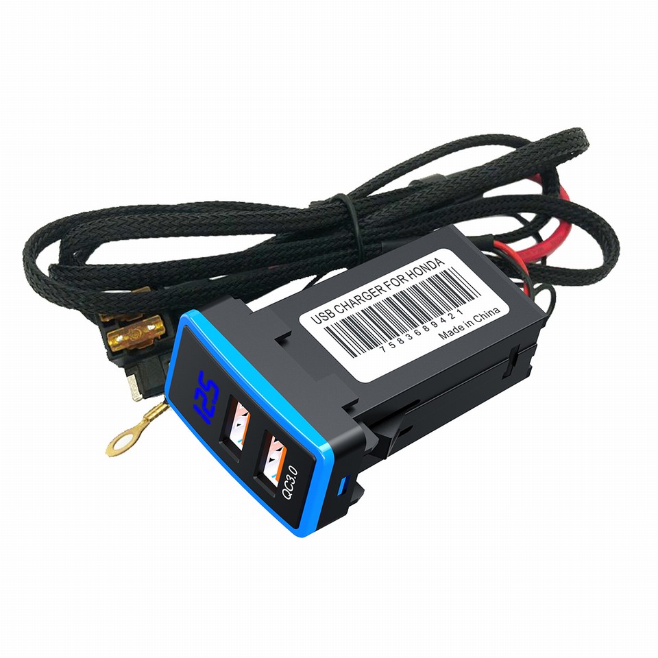 Chelink 12V Dual Usb Car Charger QC3.0 Led Voltmeter Power Adapter Met Digitale Voltage Display Voor Honda