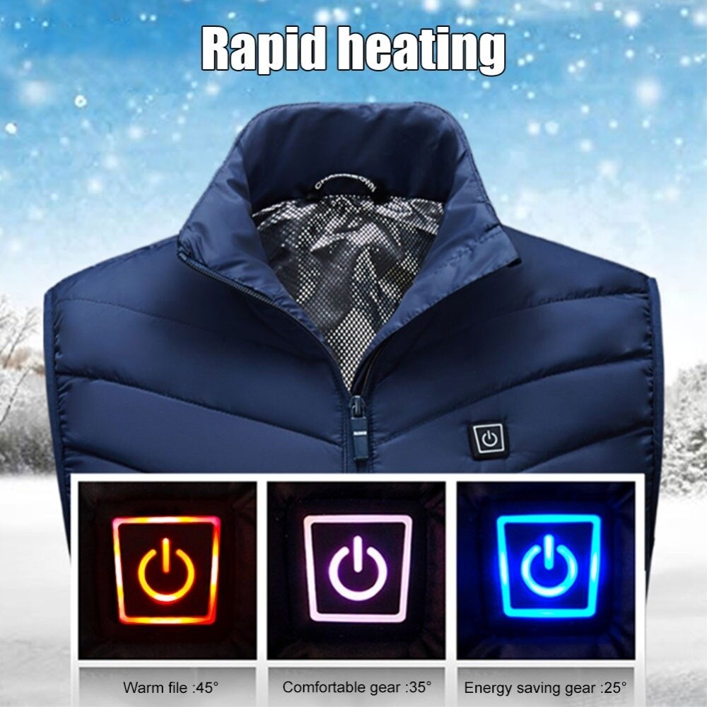 Neue Intelligente Beheizte Weste für Männer Winter Upgrad Warme Heizung Warme jacken Plus Größe elektrische Weste Outdoor USB Beheizte Weste