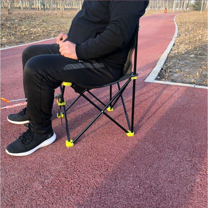 Opvouwbare visstoel, grote multifunctionele comfortabele strand-, wandel-, picknick- en kampeerstoel: Zwart -49cm