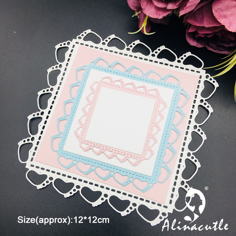 Metal Cutting die Die Cut Baby Feet Edge Nesting Plate Scrapbook Paper Craft Handmade Card Album Punch Art Cutter Alinacutle Die