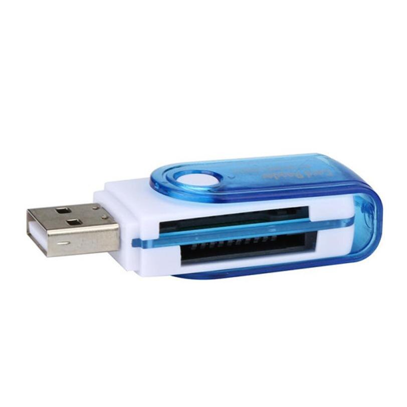 Binmer Blue White USB 2.0 All in one Multi Memory Card Reader for Micro SD/TF M2 MMC SDHC MS Duo 18Jan25