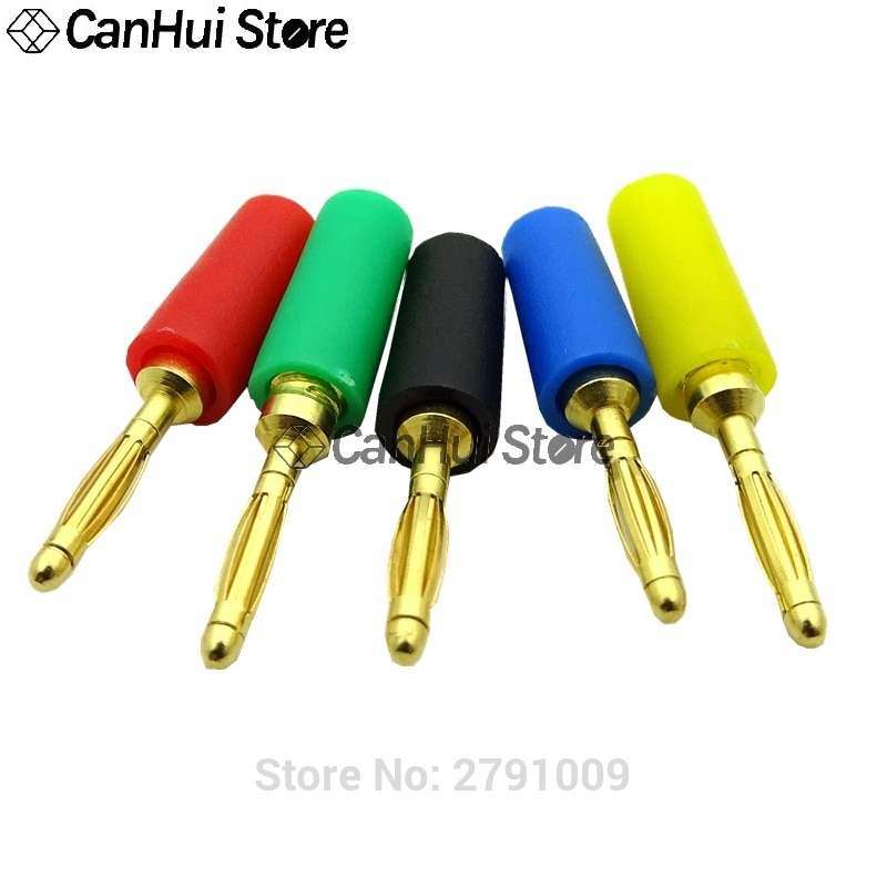 Enchufe tipo Banana de 2MM, conector adaptador de Panel de cobre puro, Terminal de fuente de alimentación de alto voltaje, 10A, 5 unidades