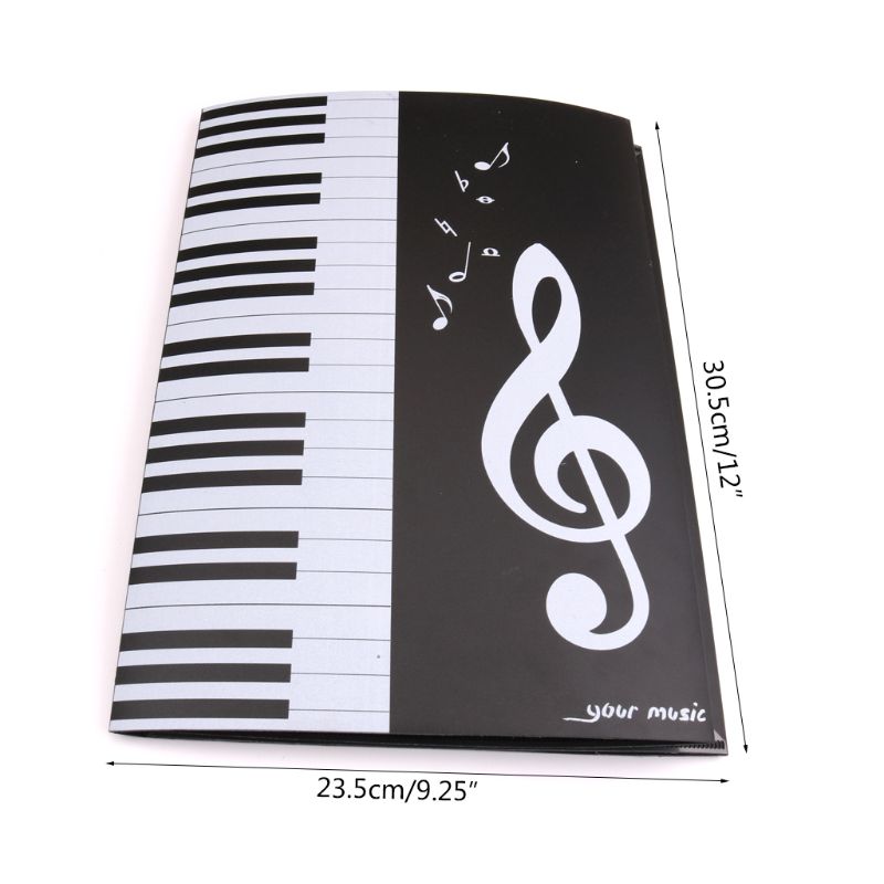 Foldable Piano Music Score Sheet A4 Size 6 Pages Treble Clef Folder Organizer PVC