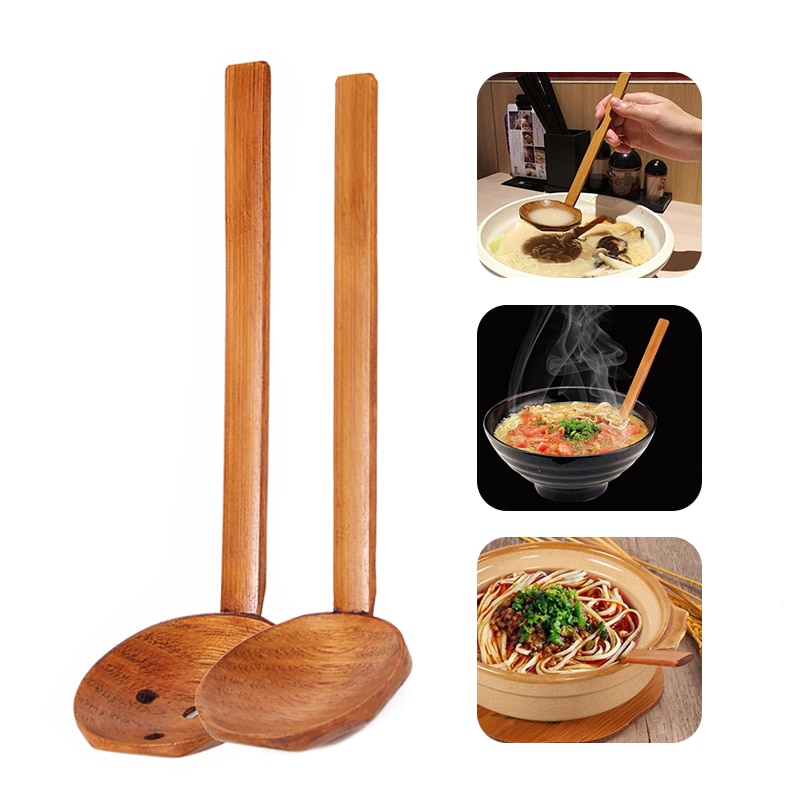 Japansk sked sked långhanterad sked sked ramen sked sköldpadda skal gryta sked catering servis köksredskap
