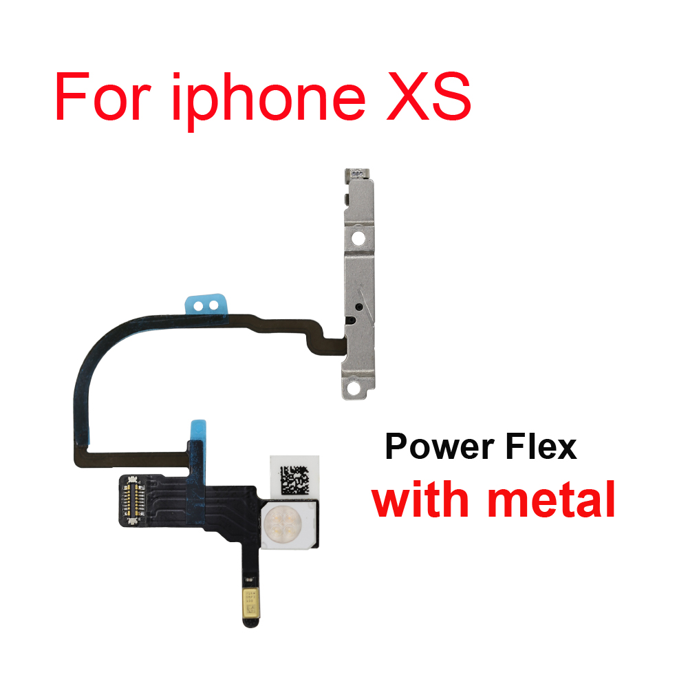 Power On Off Flex For iPhone 5S 6 6S 7 8 Plus X XR Xs Max 11 Pro Volume Up Down Side Button Key Ribbon Flex Cable With Metal: Yellow