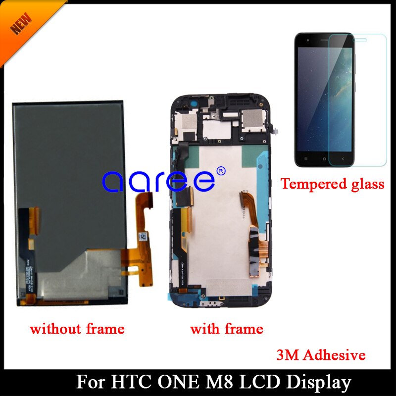 100%  geteste garantieklasse aaa voor htc one  m8 lcd-scherm voor htc one  m8 lcd-scherm touch digitizer-assemblage