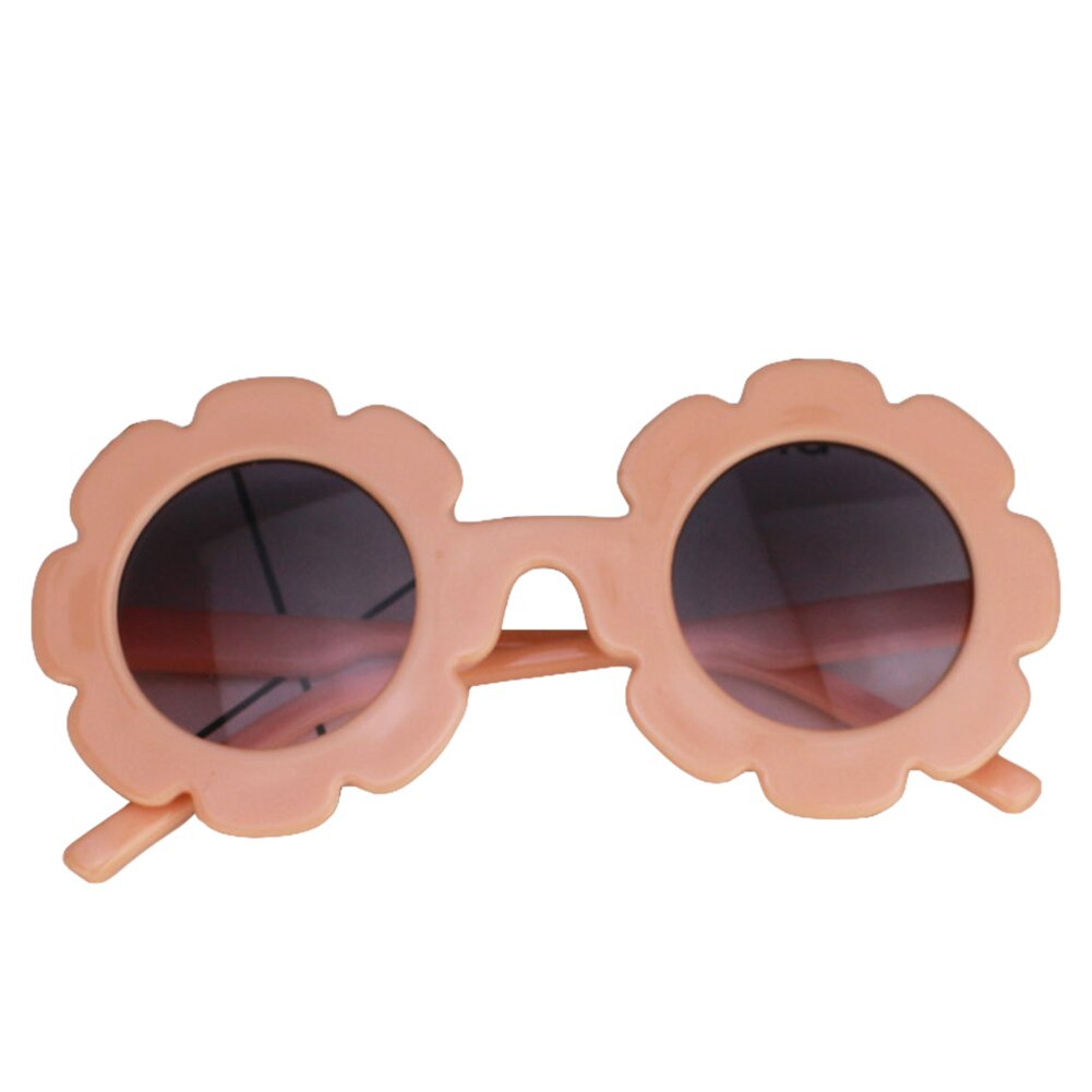 Okulary przeciwsłoneczne dla dzieci kwiat chłopcy dziewczęta okrągłe okulary dziecięce plastikowe okulary: Pomarańczowy